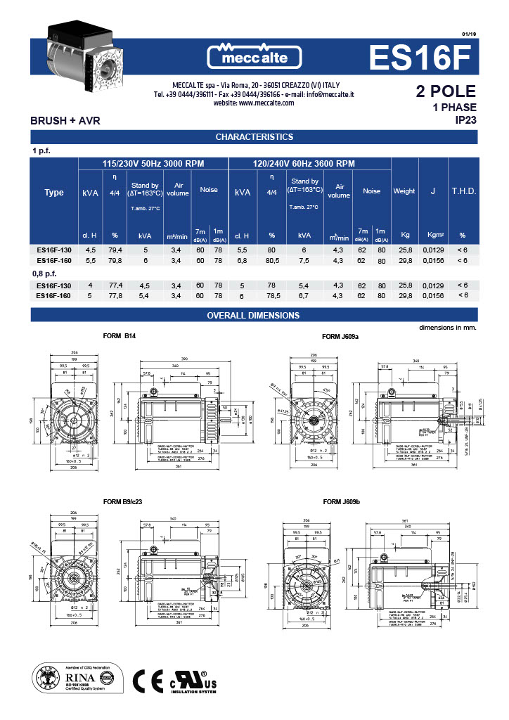 Meccalte ES16F Alternators